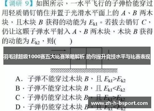 羽毛球超级1000赛五大比赛策略解析 助你提升竞技水平与比赛表现 羽毛球超级1000赛五大比赛策略解析 助你提升竞技水平与比赛表现